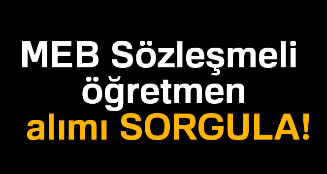 MEBsis Sözleşmeli öğretmen alımı