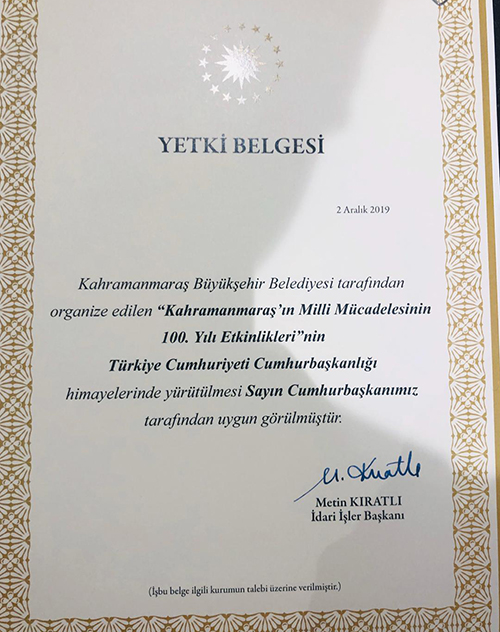 100. Yıl Etkinlikleri Cumhurbaşkanlığı Himayesine Alındı2121