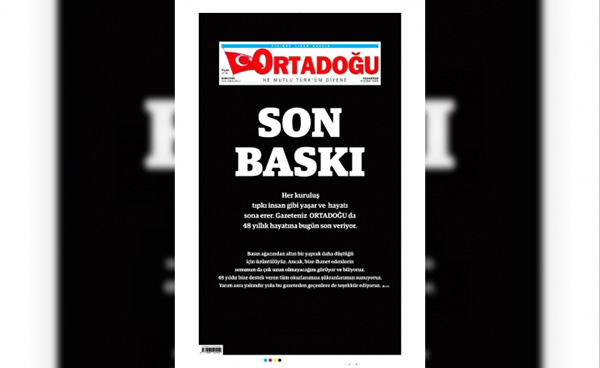 Ortadoğu Gazetesi Yayın Hayatına Son Verdi