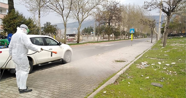 Kahramanmaraş Büyükşehir Belediyesi koronavirüs salgını kapsamında tedbir amaçlı il genelinde