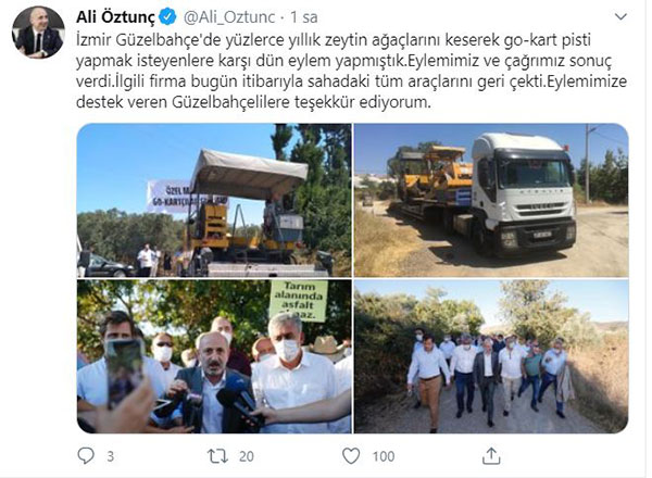 Ali Öztunç'un Eylemi Sanuca Ulaştı