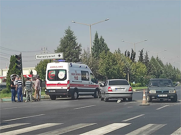 Kahramanmaraş’ta iki otomobilin çarpışması