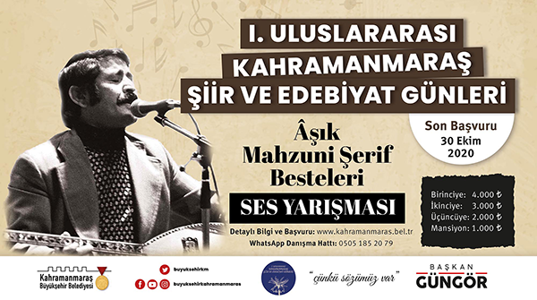 Yarışmalarda Başvurular Sürüyor 1.Uluslararası Kahramanmaraş Şiir ve Edebiyat Günleri kapsamında düzenlenen yarışmalarda son