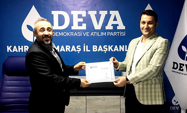 Deva Partisi Onikşubat Başkanı Ali İhsan Etli Oldu