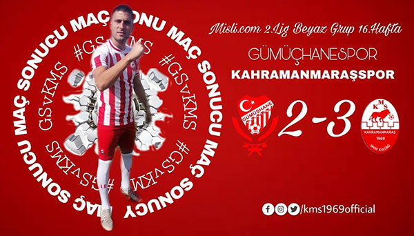 Gümüşhanespor – Kahramanmaraşspor:&nbsp; 2-3 Kahramanmaraşspor Teknik Direktörü Sinan Yücer, deplasmanda