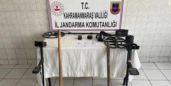Kahramanmaraş’ta izinsiz kazı yapan 4 kişi yakalandı&nbsp; Kahramanmaraş’ın Nurhak ilçesinde