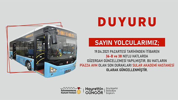 İki Hatta Güzergah Güncellendi