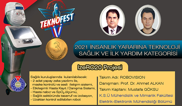 KSÜ'den TEKNOFEST 2021’e Katılan ‘RoboVision’ Takımı 3. Oldu