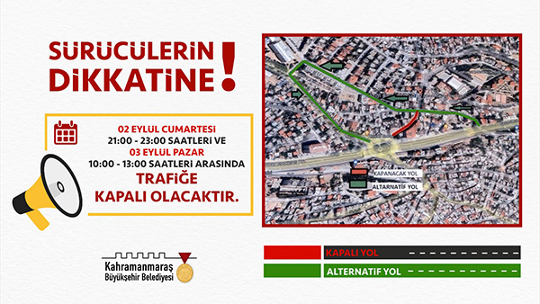 Büyükşehir Belediyesi, yıkım çalışmaları nedeniyle Karamanlı Mahallesi Kazım Karabekir Caddesi’nin