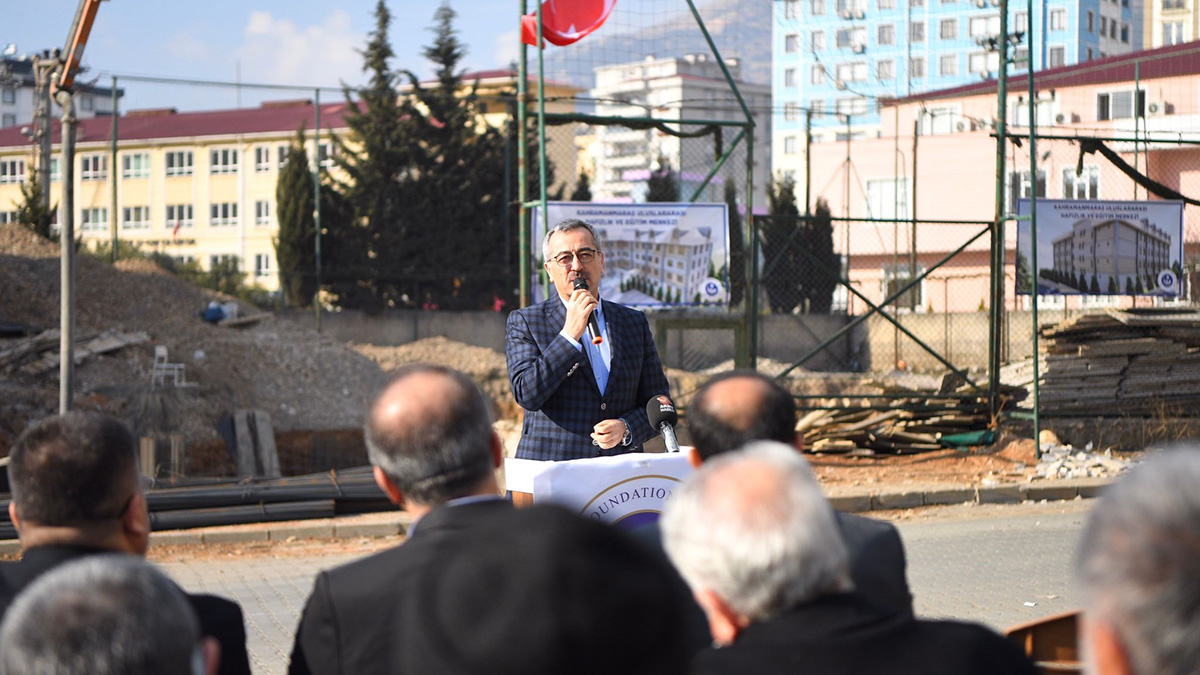 Kahramanmaraş Uluslararası Hafızlık ve Eğitim Merkezi’nin temel atma törenine katılan
