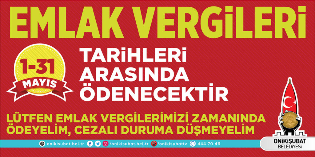 Emlak Vergisi ödemeleri 1-31 Mayıs tarihleri arasında