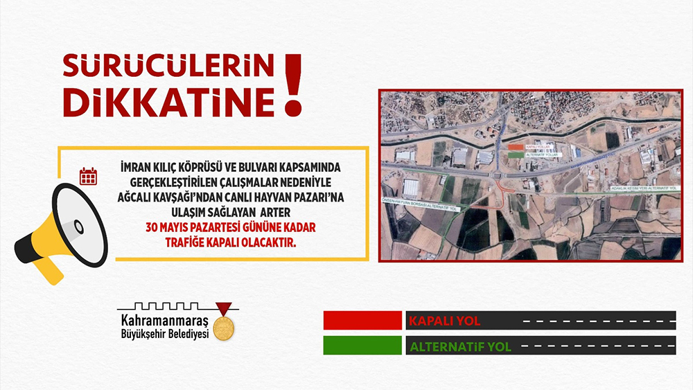 Kahramanmaraş Büyükşehir Belediyesi, İmran Kılıç Köprüsü ve Bulvarı projesi kapsamında