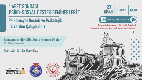 Afet Sonrası Psiko-Sosyal Destek Seminerleri Sürüyor