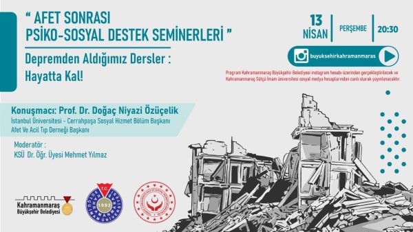 Afet Sonrası Psiko-Sosyal Destek Seminerleri Başlıyor