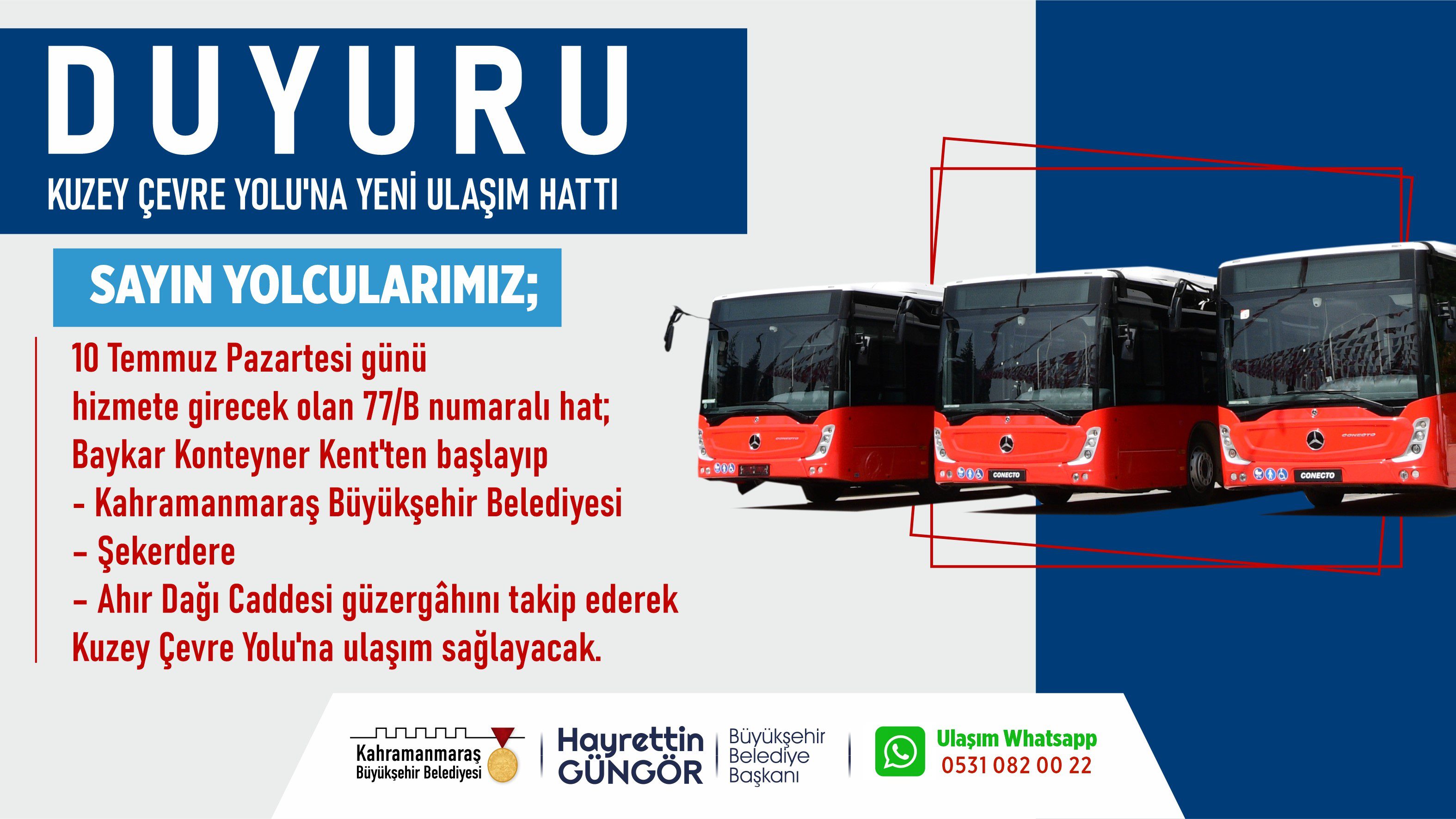 Vatandaşların toplu taşıma ihtiyacını karşılamak ve toplu ulaşımda konforu artırmak