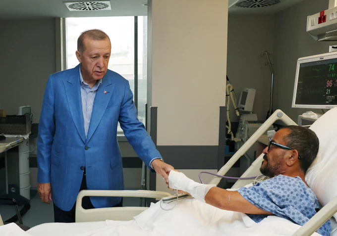 Cumhurbaşkanı Recep Tayyip Erdoğan, denizde meydana gelen kaza sonrası tedavileri