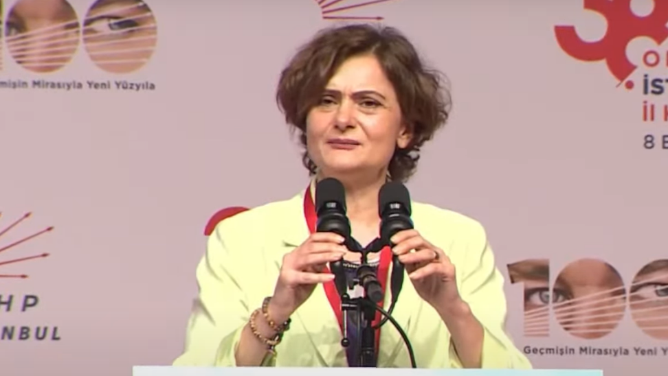 CHP İstanbul İl Başkanı Canan Kaftancıoğlu, İstanbul İl Kongresi esnasında