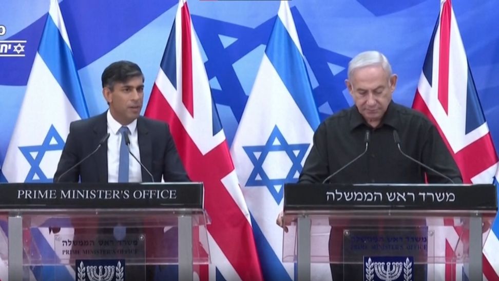İngiltere Başbakanı Rishi Sunak, İsrail’de katıldığı bir televizyon programında Netanyahu’ya,