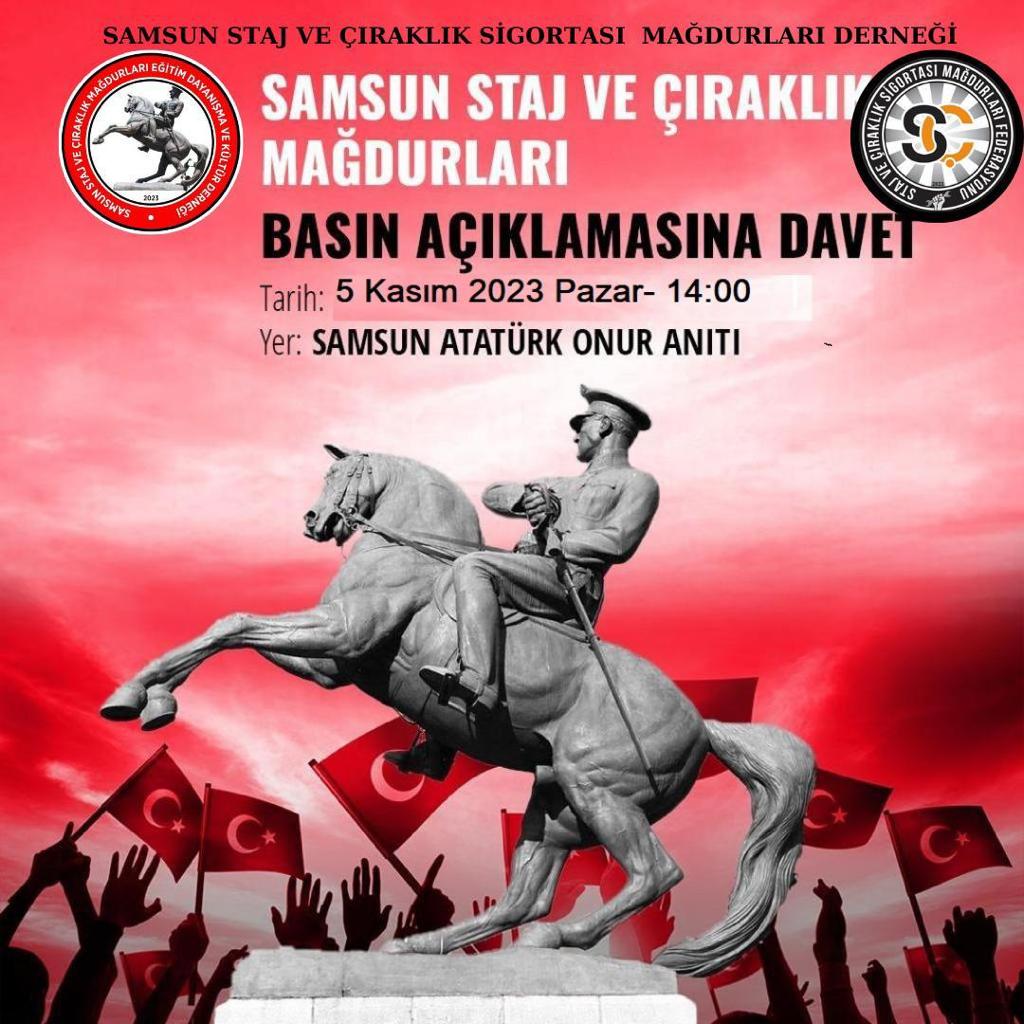 Samsun Staj ve Çıraklık Sigortası Mağdurları Derneği pazar günü bir