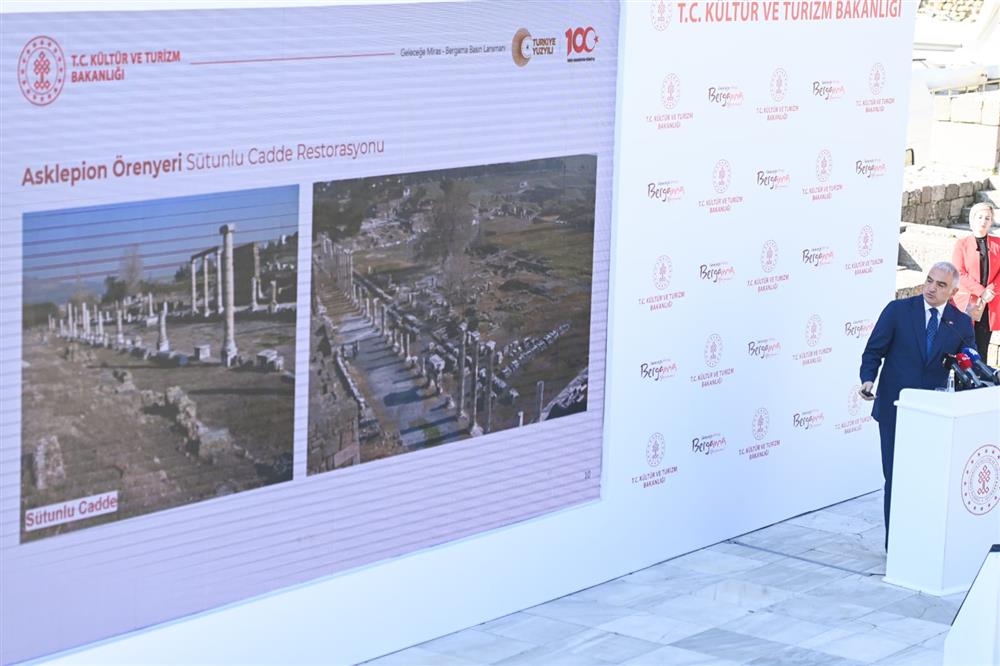 Geleceğe Miras Bergama Projesi Tanıtıldı Kültür ve Turizm Bakanı Mehmet Ersoy, Bergama Antik Kenti’nin ulusal