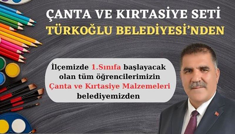 Türkoğlu Belediyesi’nden 1. Sınıf Öğrencilerine Eğitim Desteği