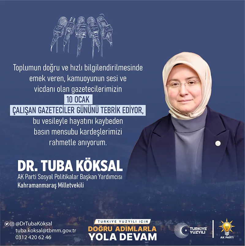 milletvekili koksaldan ocak calisan gazeteciler gunu mesaji