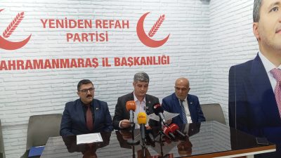 Yeniden Refah Partisi Kahramanmaraş İl Başkanı Muhammet Aydoğar düzenlediği basın
