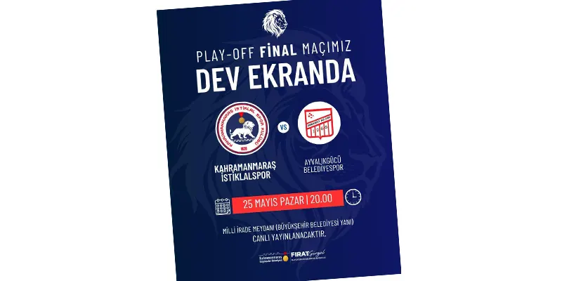 Kahramanmaraş Büyükşehir Belediyesi, futbolseverlerin bu heyecana ortak olabilmesi için karşılaşmayı