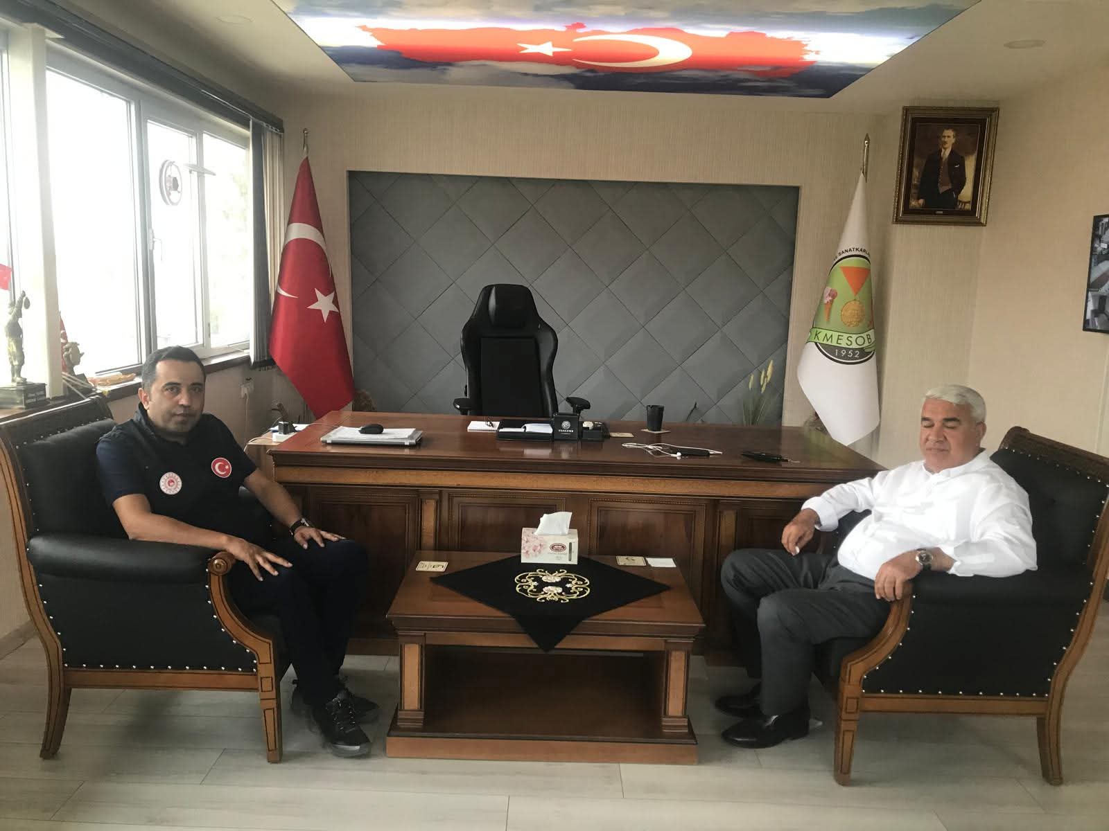 Çevre, Şehircilik ve İklim Değişikliği İl Müdürü Ahmet Şahin’den Birlik Başkanı Ahmet Kuybu’ya Ziyaret 1 FB IMG