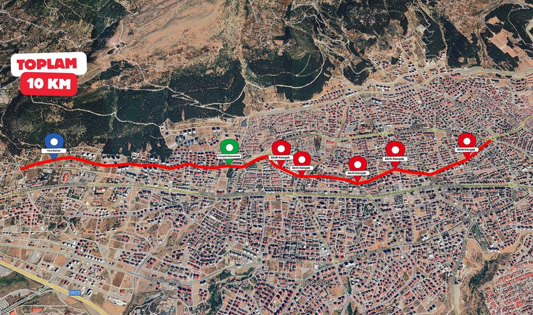 Projenin ilk etaplarından biri olan Dr. Sait Bulvarı’ndaki akıllı kavşak