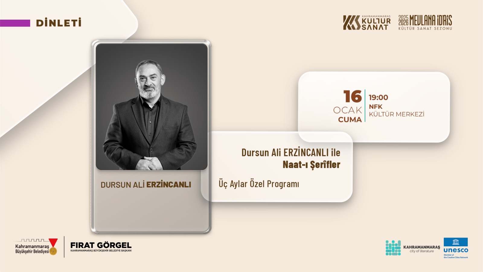 Şair Dursun Ali Erzincanlı, Maneviyat Dolu Gece Yaşatacak 1 Dursun Ali Erzincanli