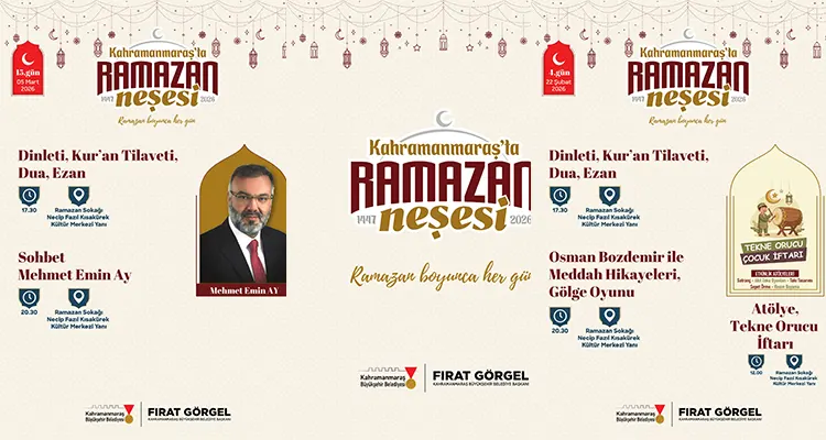 Kahramanmaraş’ta Ramazan Akşamları Etkinliklerle Şenlenecek Ramazan Sokağı’nda kurulan etkinlik çadırında her gün iftar öncesinde dinletiler,