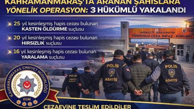 Gözaltına alınan hükümlüler, emniyetteki işlemlerinin ardından ceza infaz kurumuna teslim