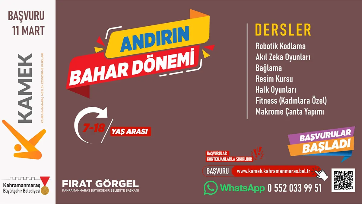 andirinda kamek kurslarina basvurular basladi bransta ucretsiz egitim