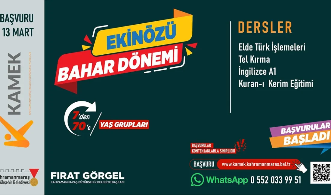 Şehir merkezinde yoğun ilgi gören kurslar, ilçelerde de birer birer