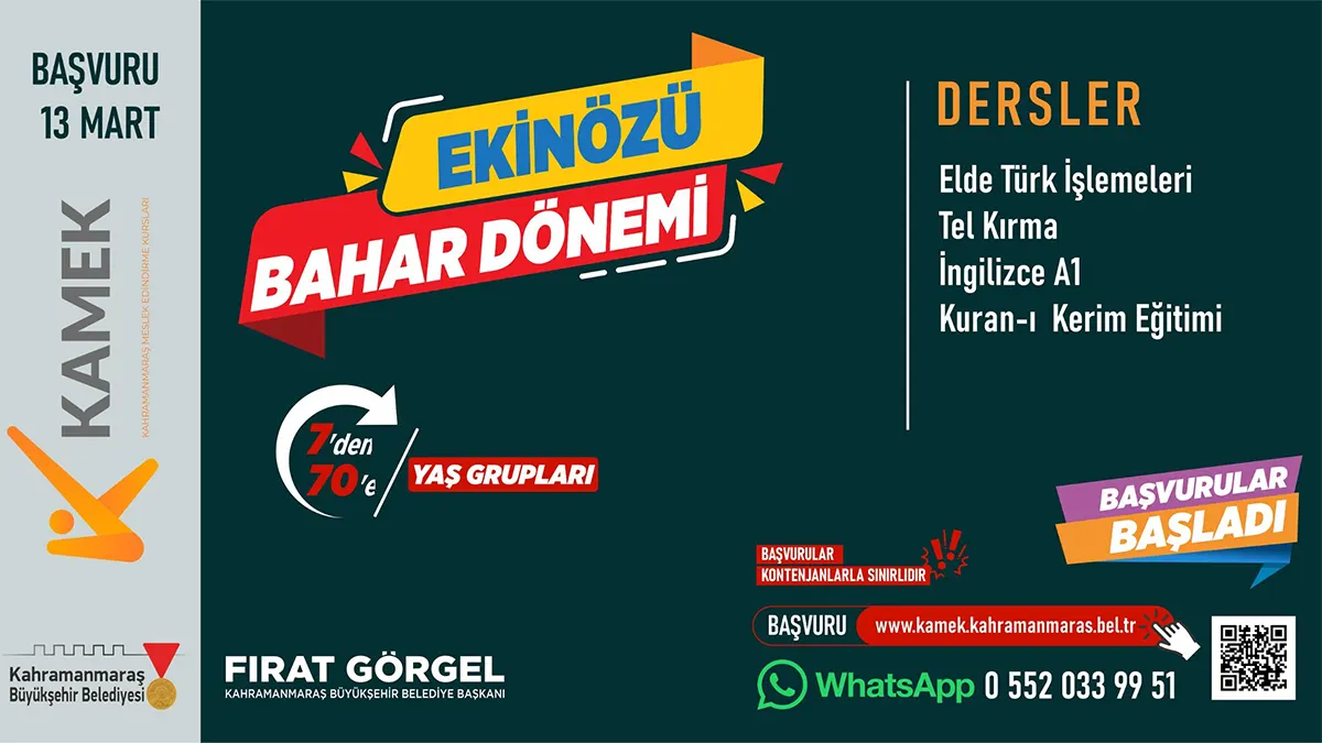 elbistan ekinozu ve caglayanceritte kamek egitimlerine basvurular basladi