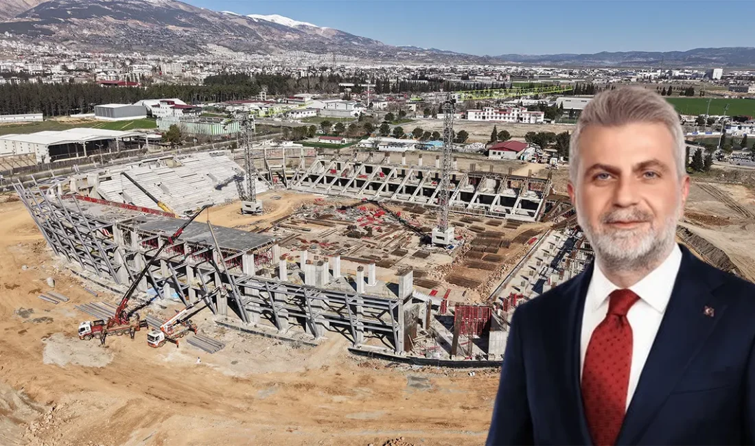 Kahramanmaraş’ta yapımı süren yeni stadyum projesinde çalışmalar hız kesmeden devam