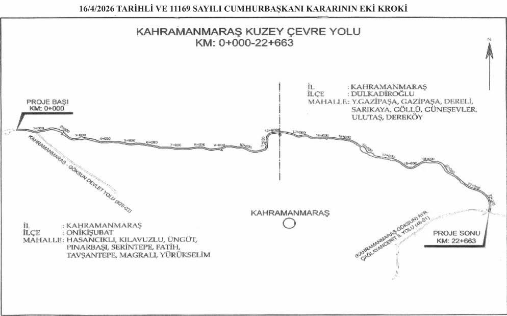 Resmi Gazete’de yayımlanan karara göre, Onikişubat ve Dulkadiroğlu ilçeleri sınırları