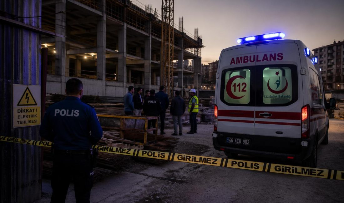 Kahramanmaraş’ın Onikişubat ilçesinde bir inşaatta çalışan işçi, elektrik akımına kapılması