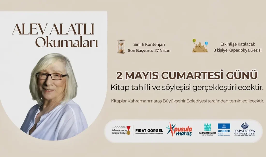 Program kapsamında seçilen katılımcılara Alev Alatlı’nın belirlenen eserleri Büyükşehir Belediyesi