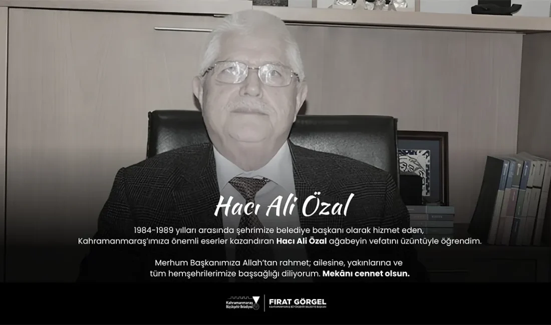 Başkan Görgel’den Hacı Ali Özal İçin Taziye Mesajı Merhum Başkanımıza Allah’tan rahmet; ailesine, yakınlarına ve tüm hemşehrilerimize başsağlığı