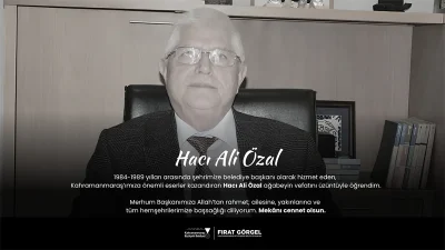 Merhum Başkanımıza Allah’tan rahmet; ailesine, yakınlarına ve tüm hemşehrilerimize başsağlığı