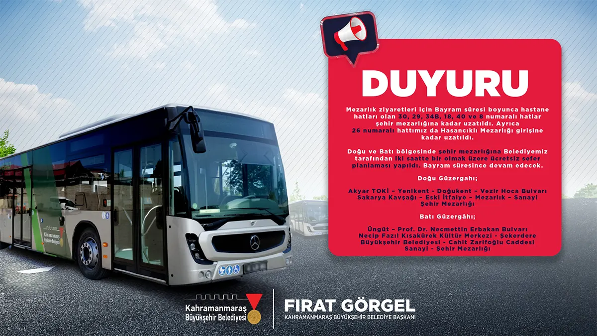 Büyükşehir’den Bayramda Kapıçam Mezarlığı’na Ücretsiz Ulaşım 1 buyuksehirden bayramda kapicam mezarligina ucretsiz ulasim
