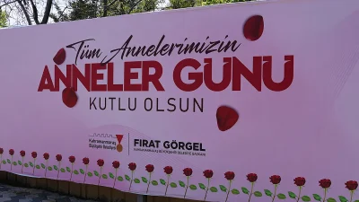 Kırmızı güllerle süslenen panolar, hem görsel açıdan dikkat çekici bir