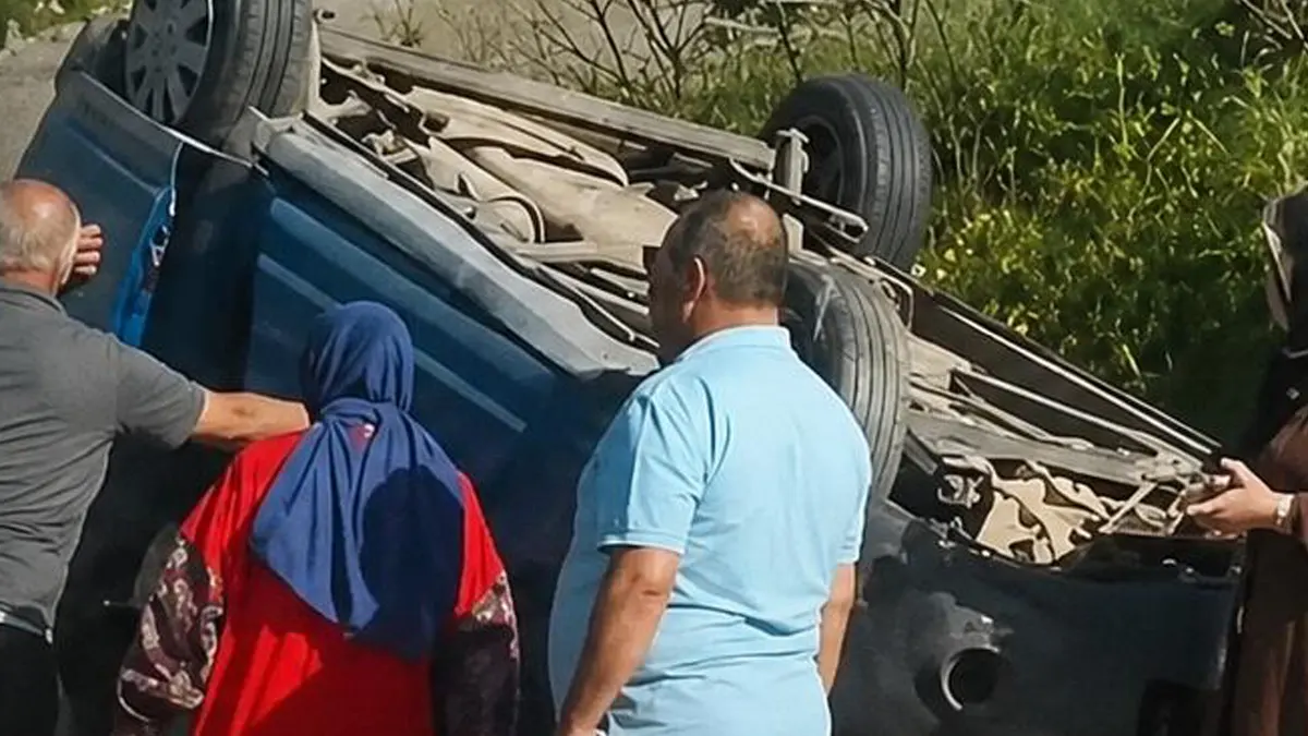 kahramanmarasta takla atan otomobil yayaya carpti yarali