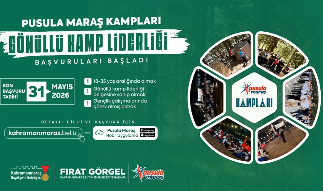 Pusula Maraş, Gönüllü Kamp Liderlerini Arıyor Yaz döneminde gerçekleştirilecek kamplarda görev alacak gönüllü liderler için başvuru