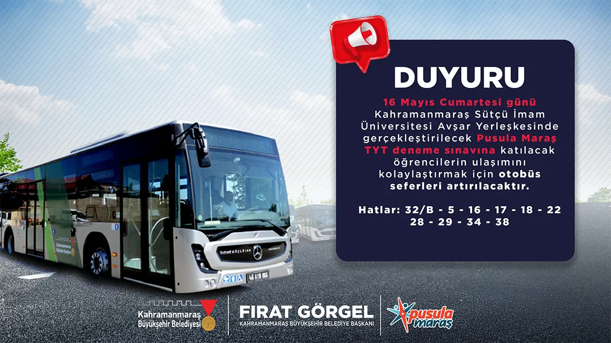 yks oncesi son provaya katilacak genclere ulasim destegi