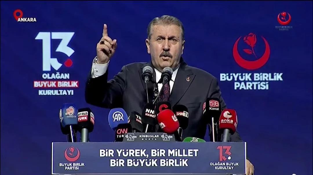 BBP’de Mustafa Destici, Yeniden Genel Başkan Tek aday olarak seçime giren Mustafa Destici, delegelerin tam desteğini