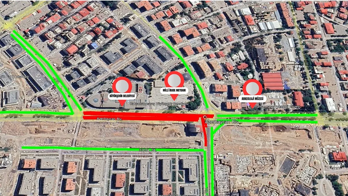 suruculerin dikkatine azerbaycan bulvarinda gecici trafik duzenlemesi