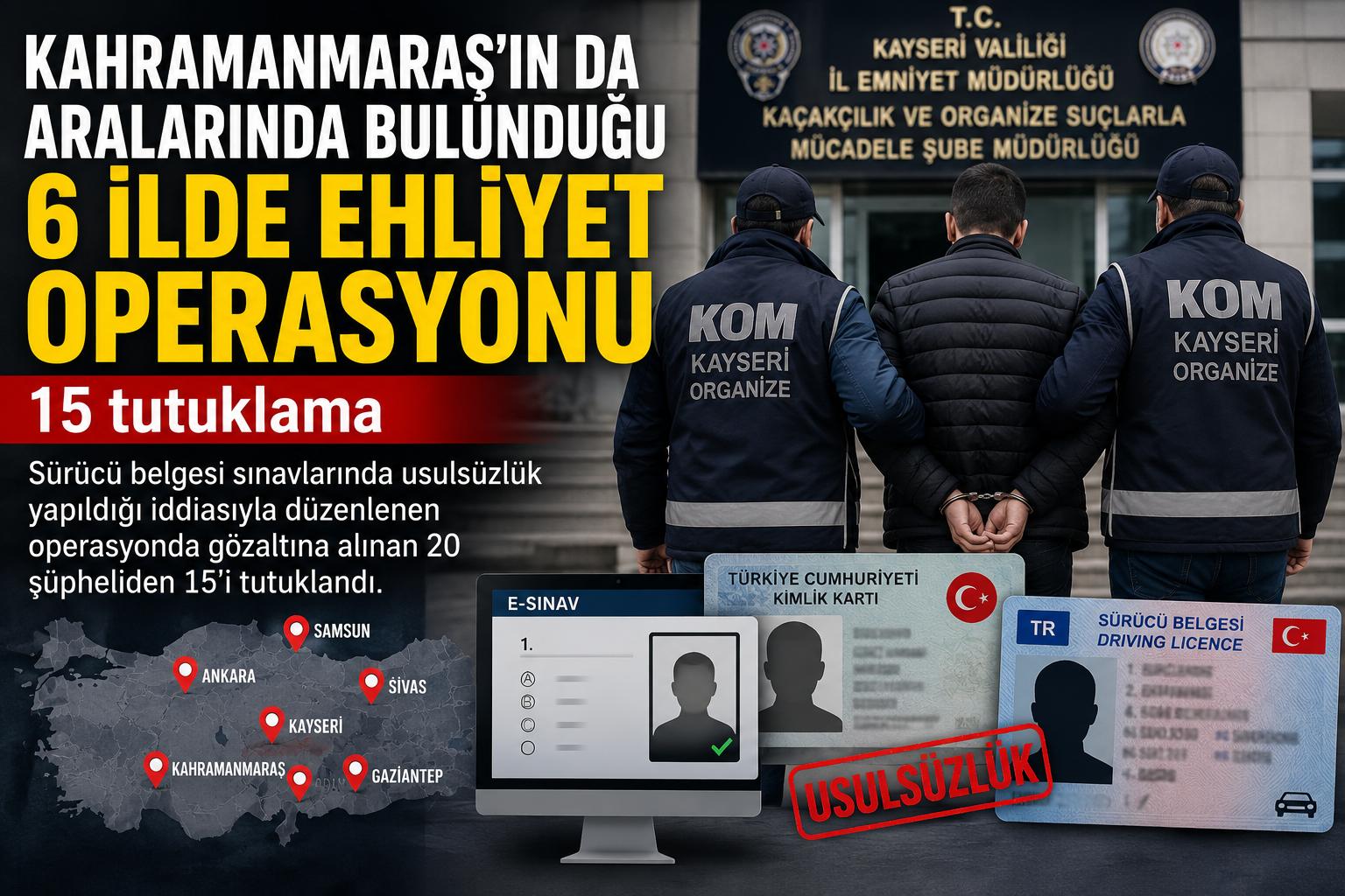 Kahramanmaraş’ta Ehliyet Operasyonu: 15 Tutuklama 1 IMG WA